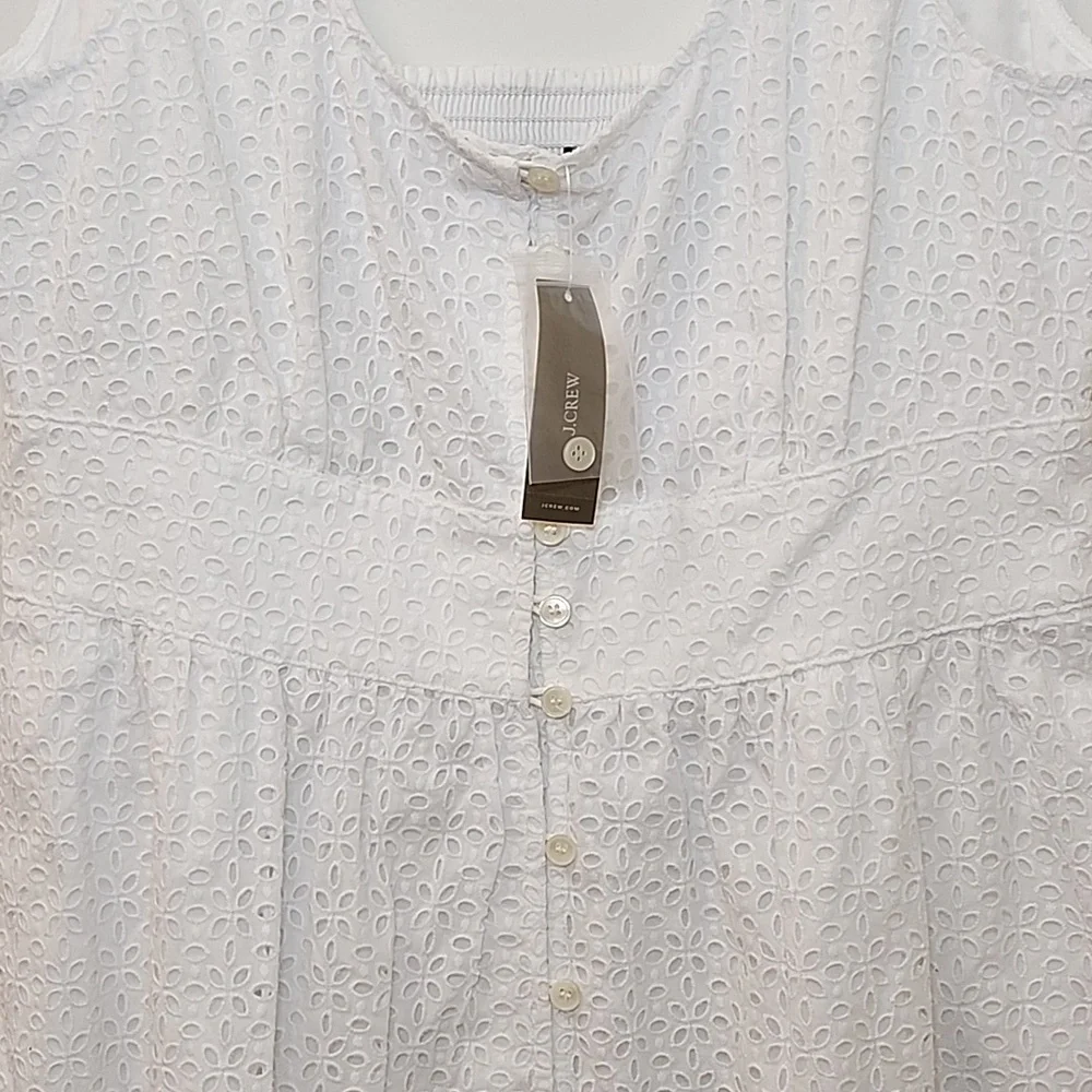 NWT J.Crew Eyelet Button-Front Sleeveless Midi Dress Size 8 - Picture 7 of 16
